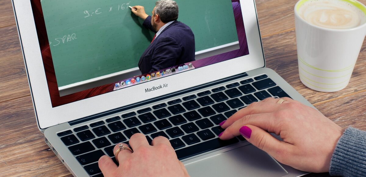 Professor teaching online